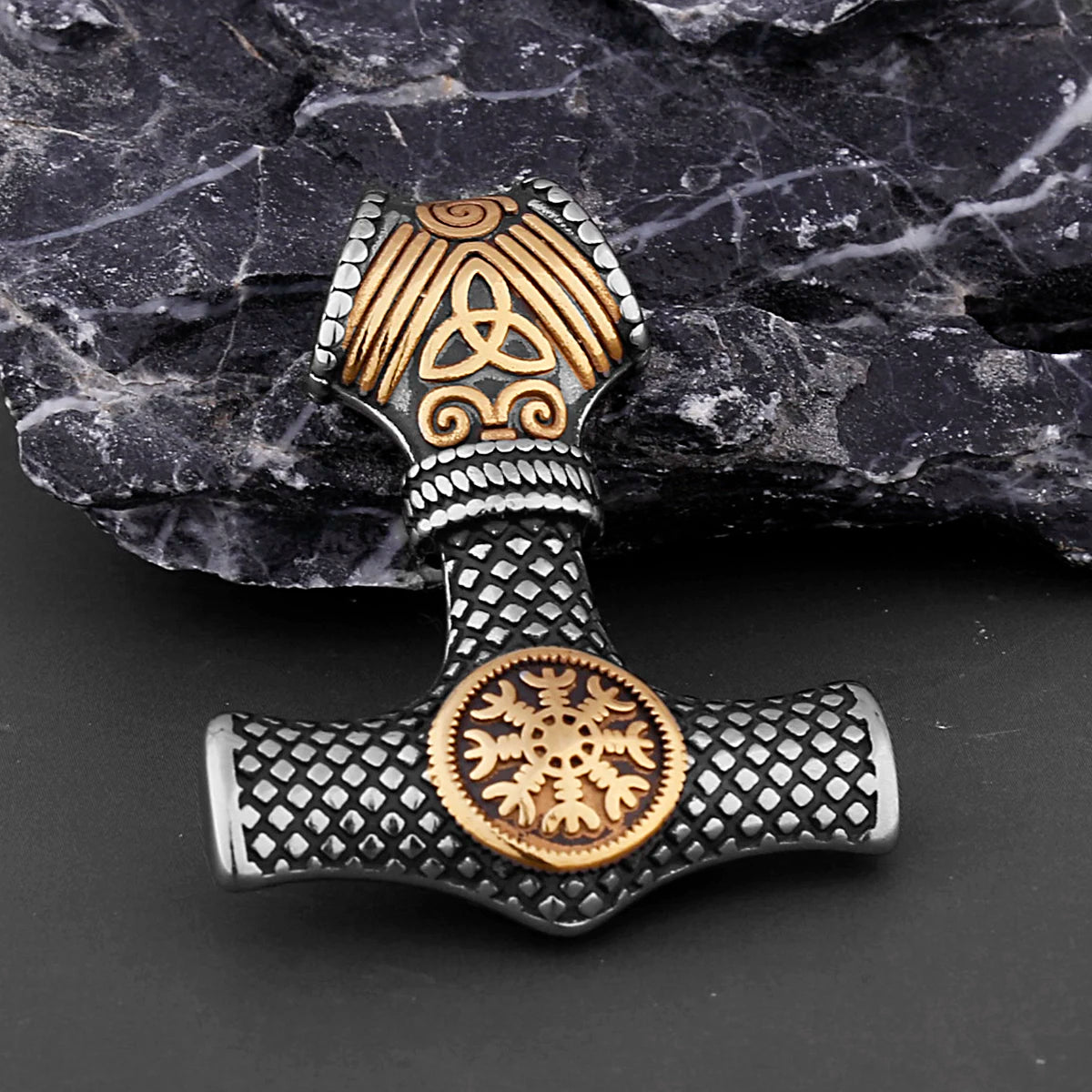 Nordic Viking Mjolnir Thor Hammer Vegvisir Compass Necklace Nordic Jewelry