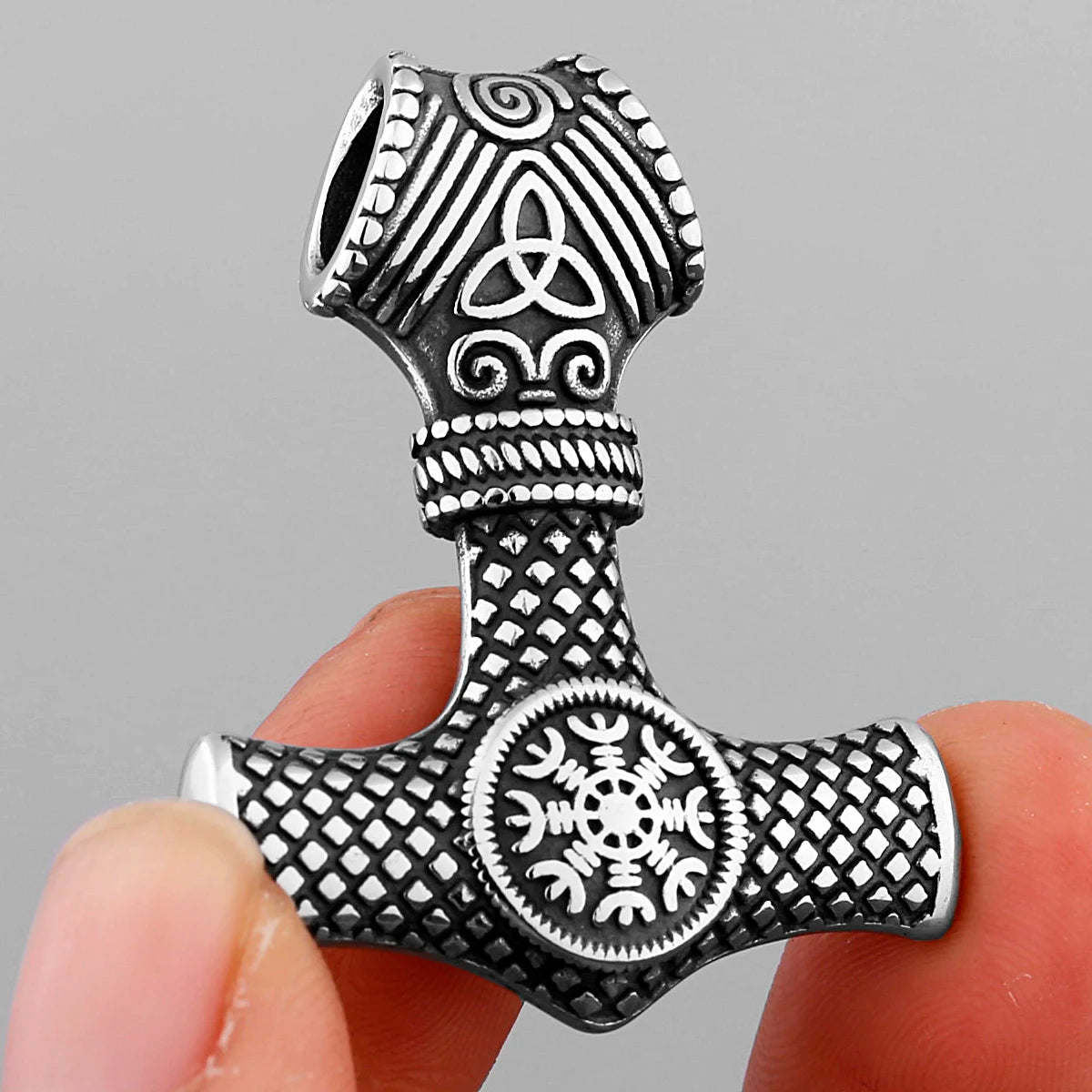 Nordic Viking Mjolnir Thor Hammer Vegvisir Compass Necklace Nordic Jewelry