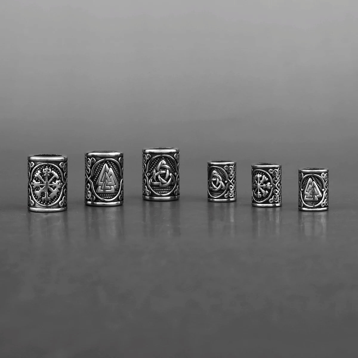 Stainless Steel Viking Rune Beads 6 Mm8mm Large Hole Hair Beard Beads Bracelet Small Jewelry Making Accessories Wholesale