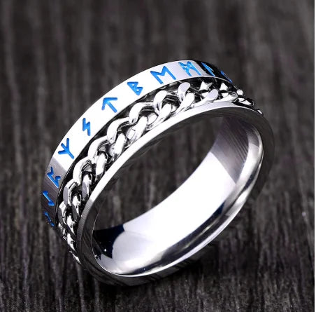 18 Letter Rune words Odin Norse Viking Rings Stainless Steel Fashion Style For Men Women Jewelry