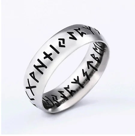 18 Letter Rune words Odin Norse Viking Rings Stainless Steel Fashion Style For Men Women Jewelry