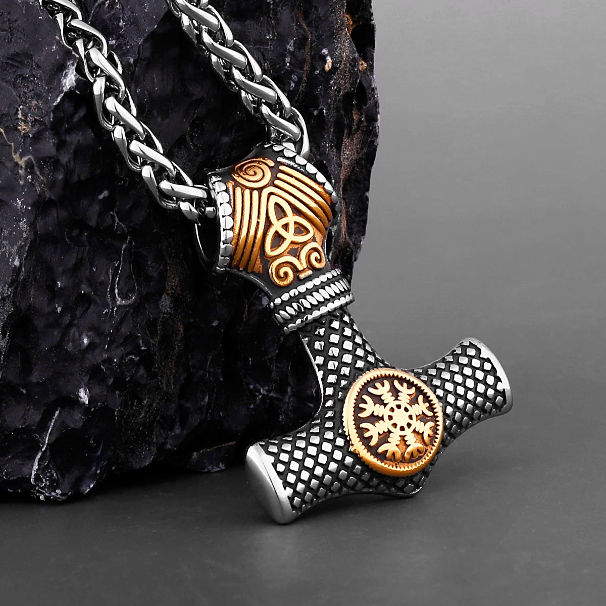 Nordic Viking Mjolnir Thor Hammer Vegvisir Compass Necklace Nordic Jewelry