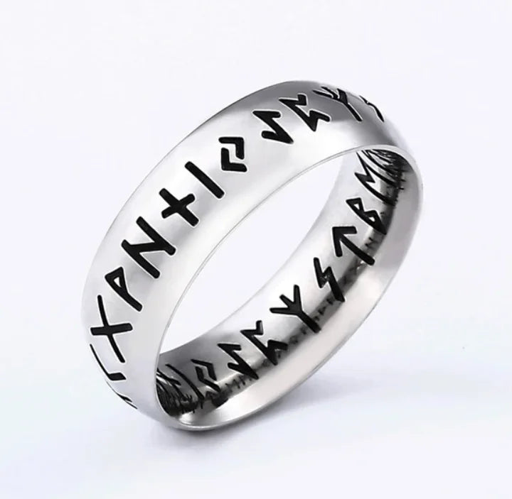 18 Letter Rune words Odin Norse Viking Rings Stainless Steel Fashion Style For Men Women Jewelry