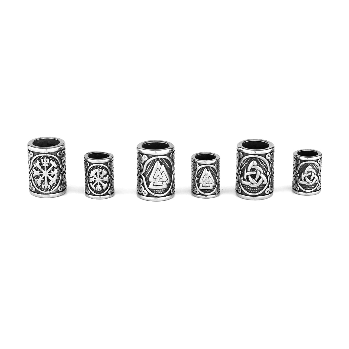 Stainless Steel Viking Rune Beads 6 Mm8mm Large Hole Hair Beard Beads Bracelet Small Jewelry Making Accessories Wholesale