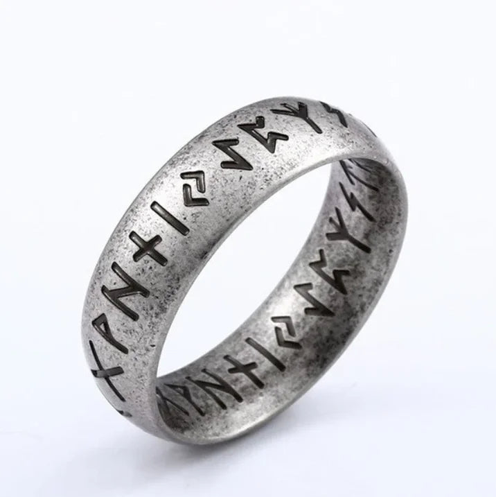 18 Letter Rune words Odin Norse Viking Rings Stainless Steel Fashion Style For Men Women Jewelry