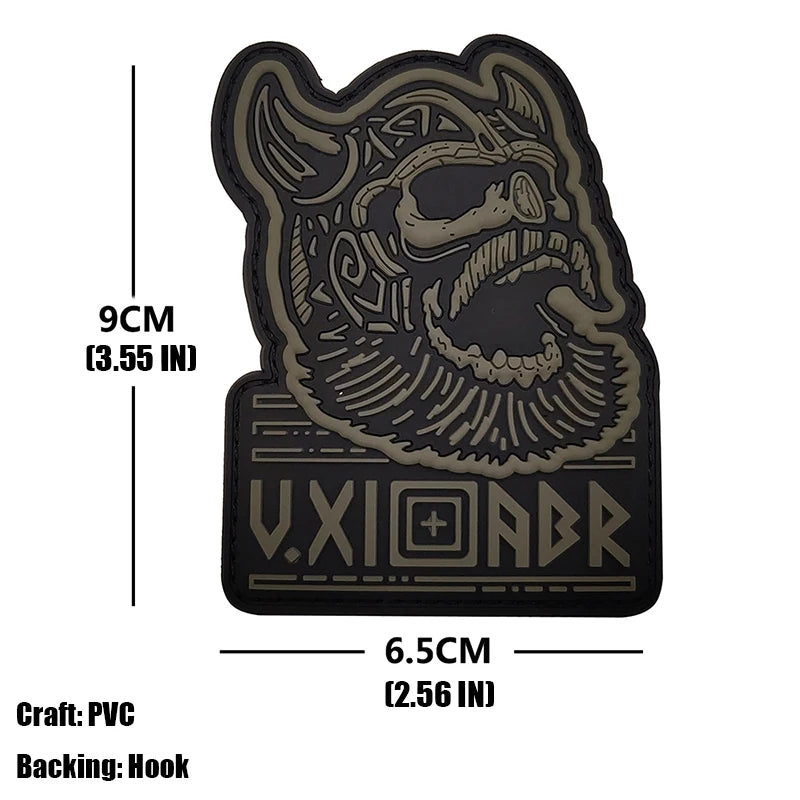 Berserk Brand of Sacrifice Symbol Logo 3D PVC Rubber Patch Viking Embroidered Patch For Military Shoulder Bag Hat Sew-on