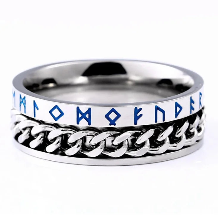 18 Letter Rune words Odin Norse Viking Rings Stainless Steel Fashion Style For Men Women Jewelry