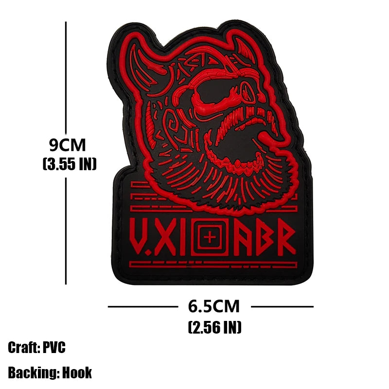 Berserk Brand of Sacrifice Symbol Logo 3D PVC Rubber Patch Viking Embroidered Patch For Military Shoulder Bag Hat Sew-on