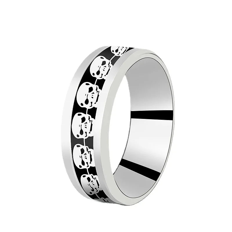 Punk Viking Dragon Black Tungsten Wedding Ring Set For Men Stainless Steel Inlaid Blue Carbon Fiber Band Ring Bague Homme