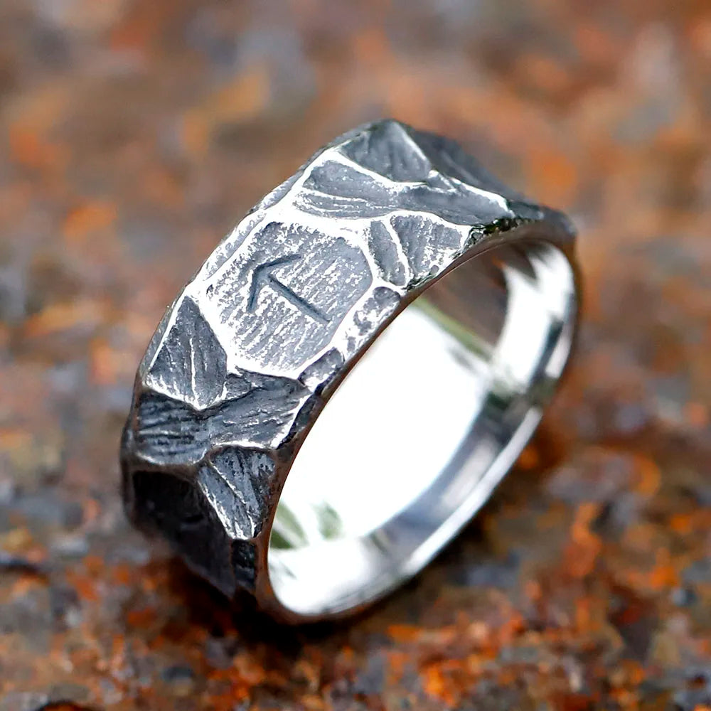 2023 NEW Vintage 316L Stainless Steel Viking rune Ring for Men steel Amulet retro fashion Jewelry FOR GIFT  free shipping